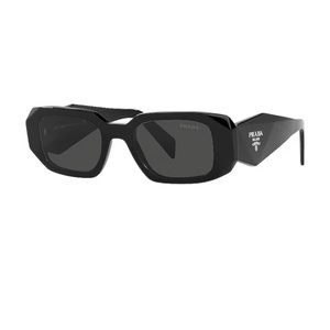 Prada Black Rectangle Acetate Sunglasses